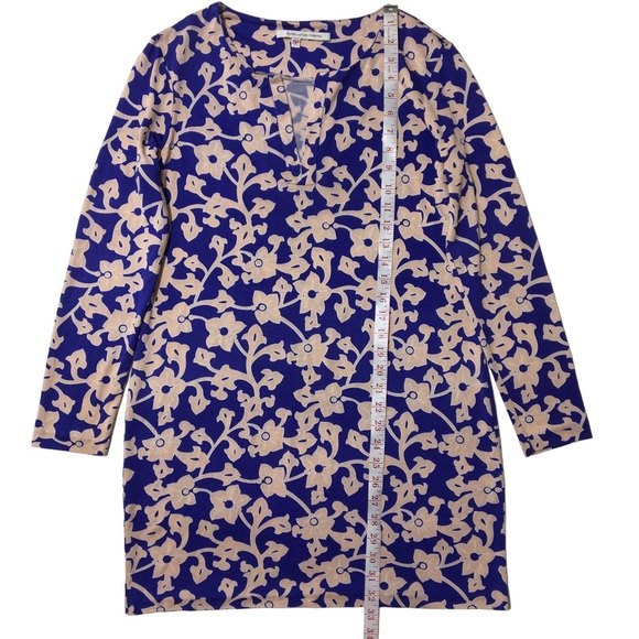 Diane Von Furstenburg Reina 100% Silk Long sleeve Mini Dress Burma Rose Size 10 - Picture 14 of 16